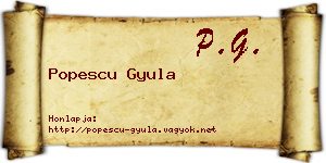 Popescu Gyula névjegykártya